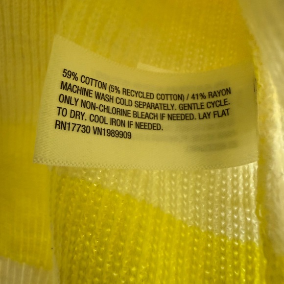 Women's Striped V-Neck Sweater Top - JoyLab™ Yellow/Cream Stripe M - Picture 10 of 12